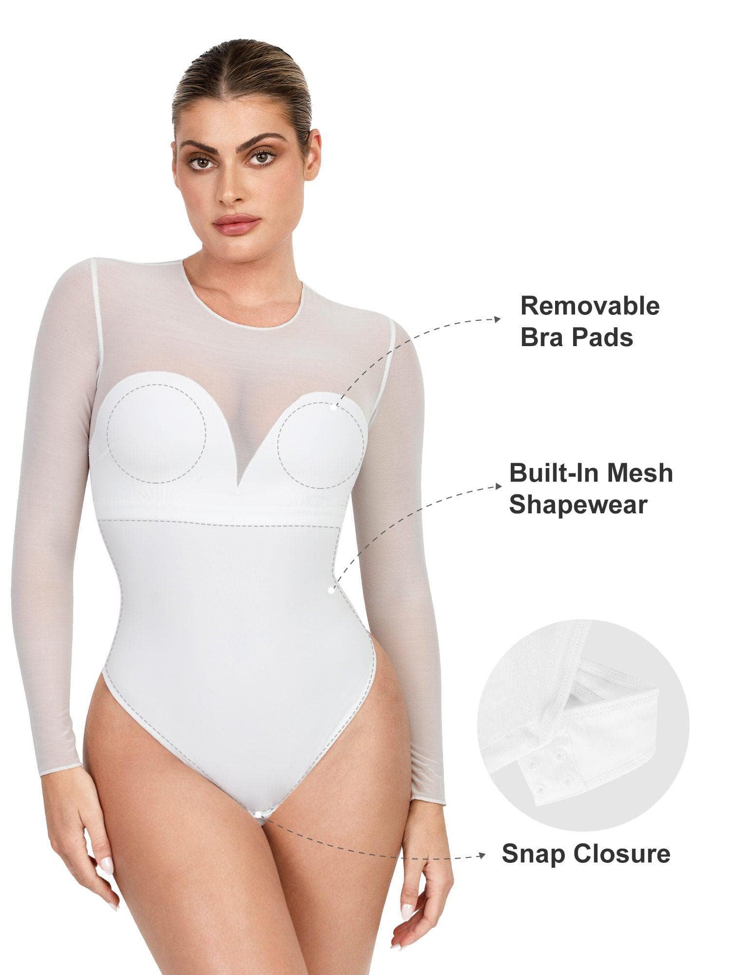 Popilush® Sexy Shaping Daily Outfits Built-In Shapewear Thong Bodysuits Or Split Midi Skirt