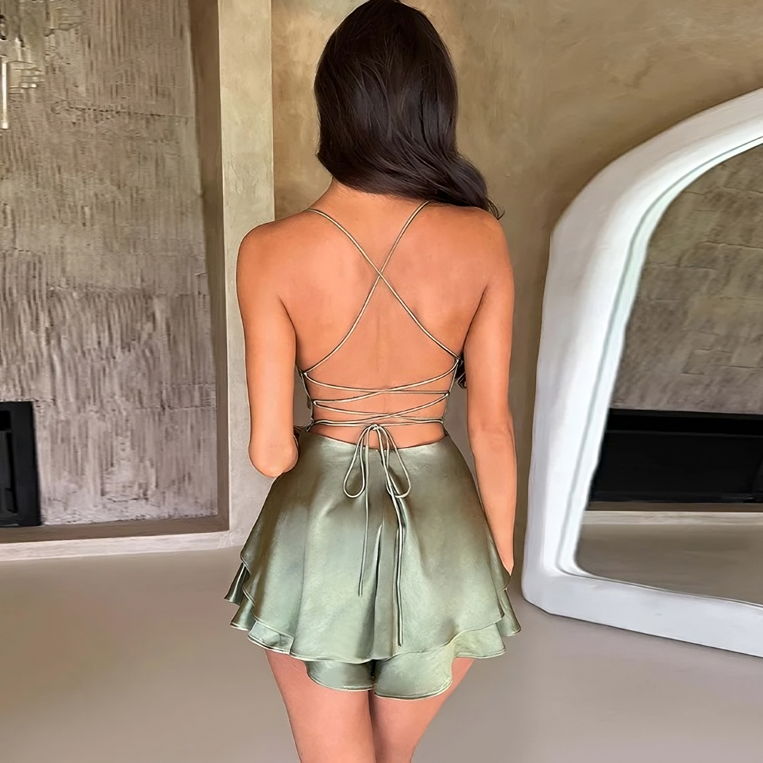 Backless Satin Dress